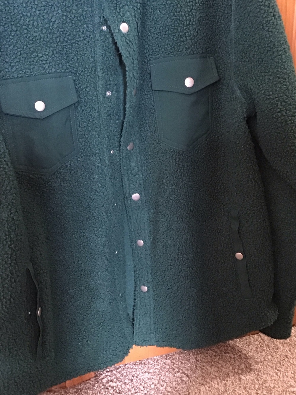 PRICE⬇️Goodfellow & Co Men’s Green Sherpa Snap Jacket - Picture 3 of 3